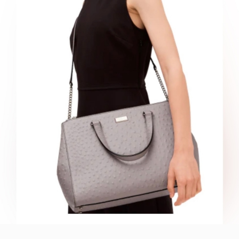 Kate Spade Bristol Drive Loden Ostrich Embossed Satchel